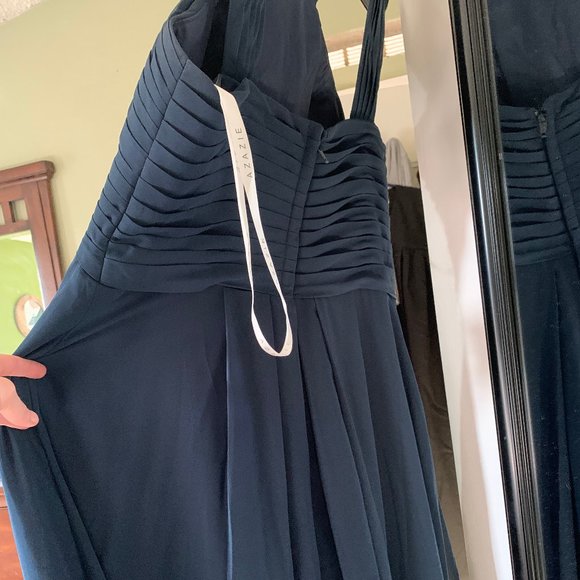 Azazie Navy Blue Bridesmaid Dress- size 8 - Picture 2 of 5